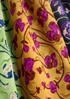 Column floral-jacquard woven midi dress