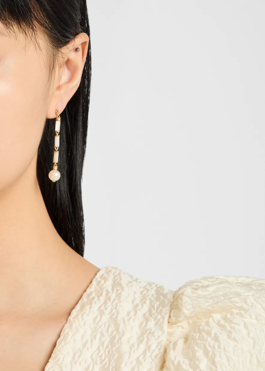 Column Longline 18kt gold vermeil drop earrings