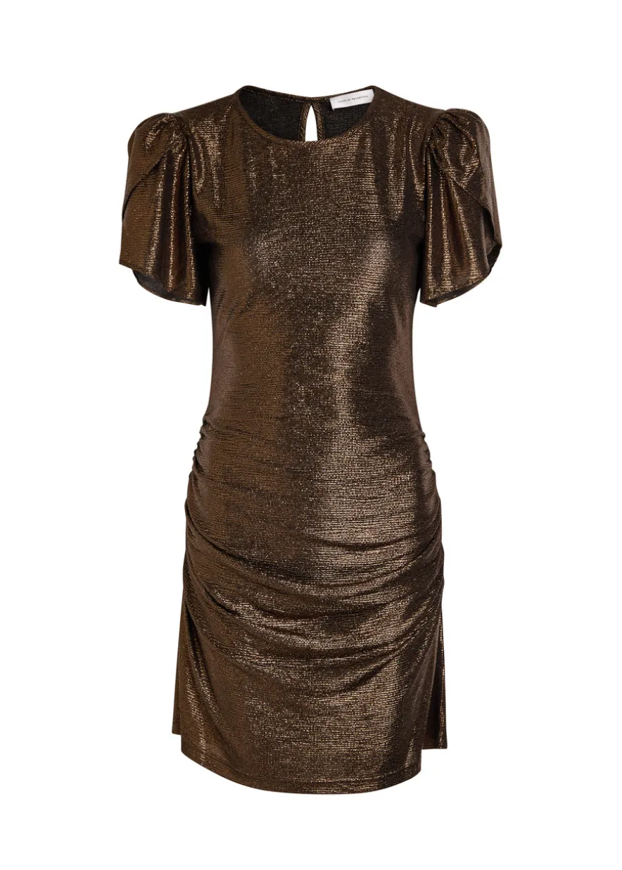 Como metallic jersey mini dress