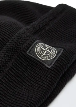 Compass logo-appliquéd ribbed cotton-knit beanie