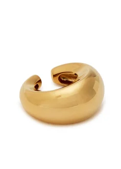 Concave small 14kt gold vermeil ear cuff