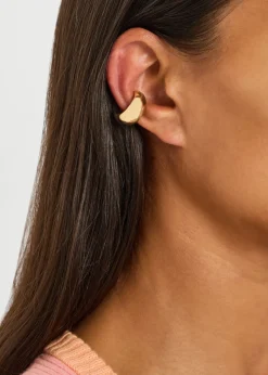 Concave small 14kt gold vermeil ear cuff