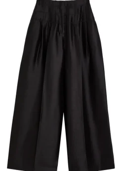 Condesa pleated wide-leg silk trousers