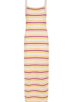 Connelly striped open-knit midi dress
