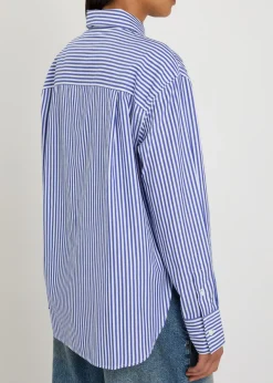 Connie striped cotton-poplin shirt