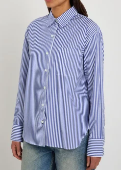 Connie striped cotton-poplin shirt