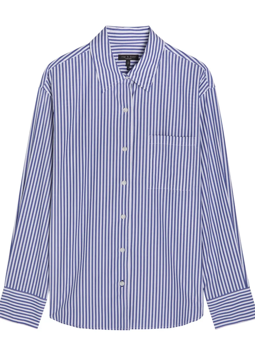 Connie striped cotton-poplin shirt