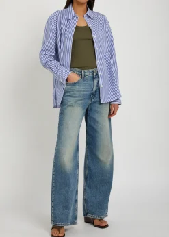 Connie striped cotton-poplin shirt
