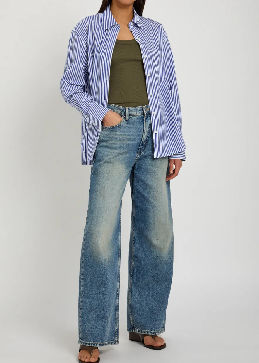 Connie striped cotton-poplin shirt