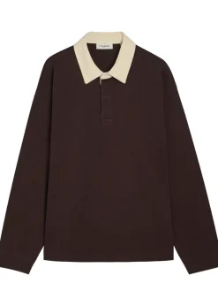 Contrasting collar cotton polo rugby jumper