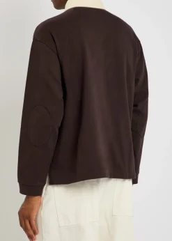 Contrasting collar cotton polo rugby jumper