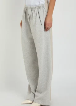 Contrasting cotton and wool-blend trousers