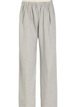 Contrasting cotton and wool-blend trousers