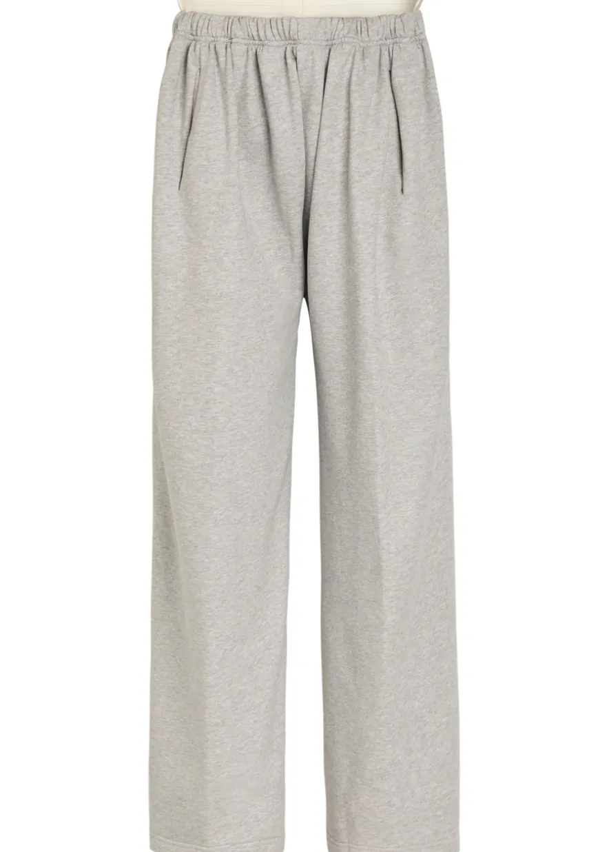 Contrasting cotton and wool-blend trousers
