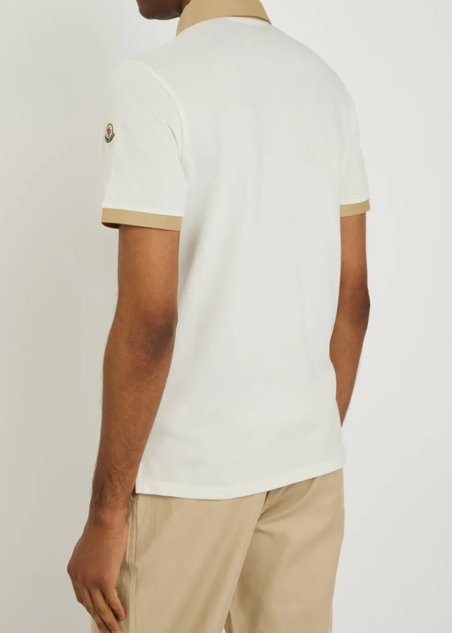 Contrasting-trim piqué cotton polo shirt