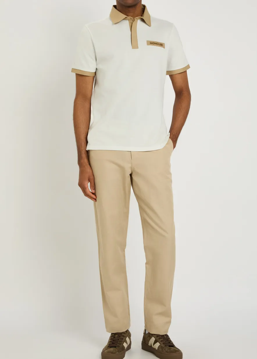 Contrasting-trim piqué cotton polo shirt