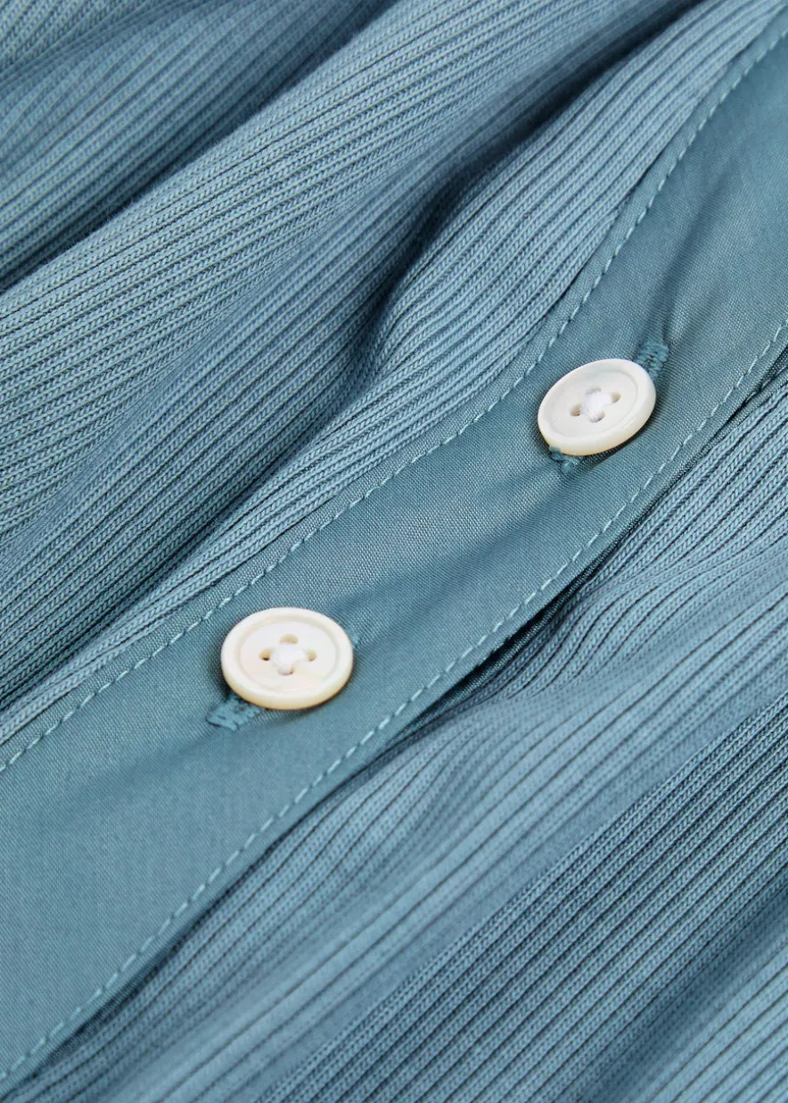 Coralee ribbed stretch-cotton top