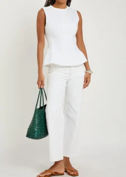Corbin peplum-hem denim top