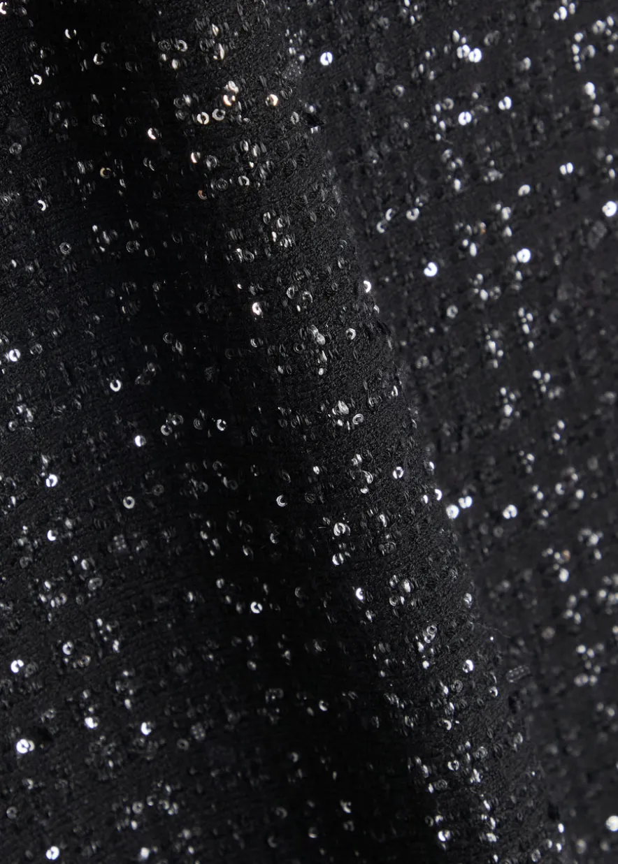 Corbin sequin-embellished knit midi skirt
