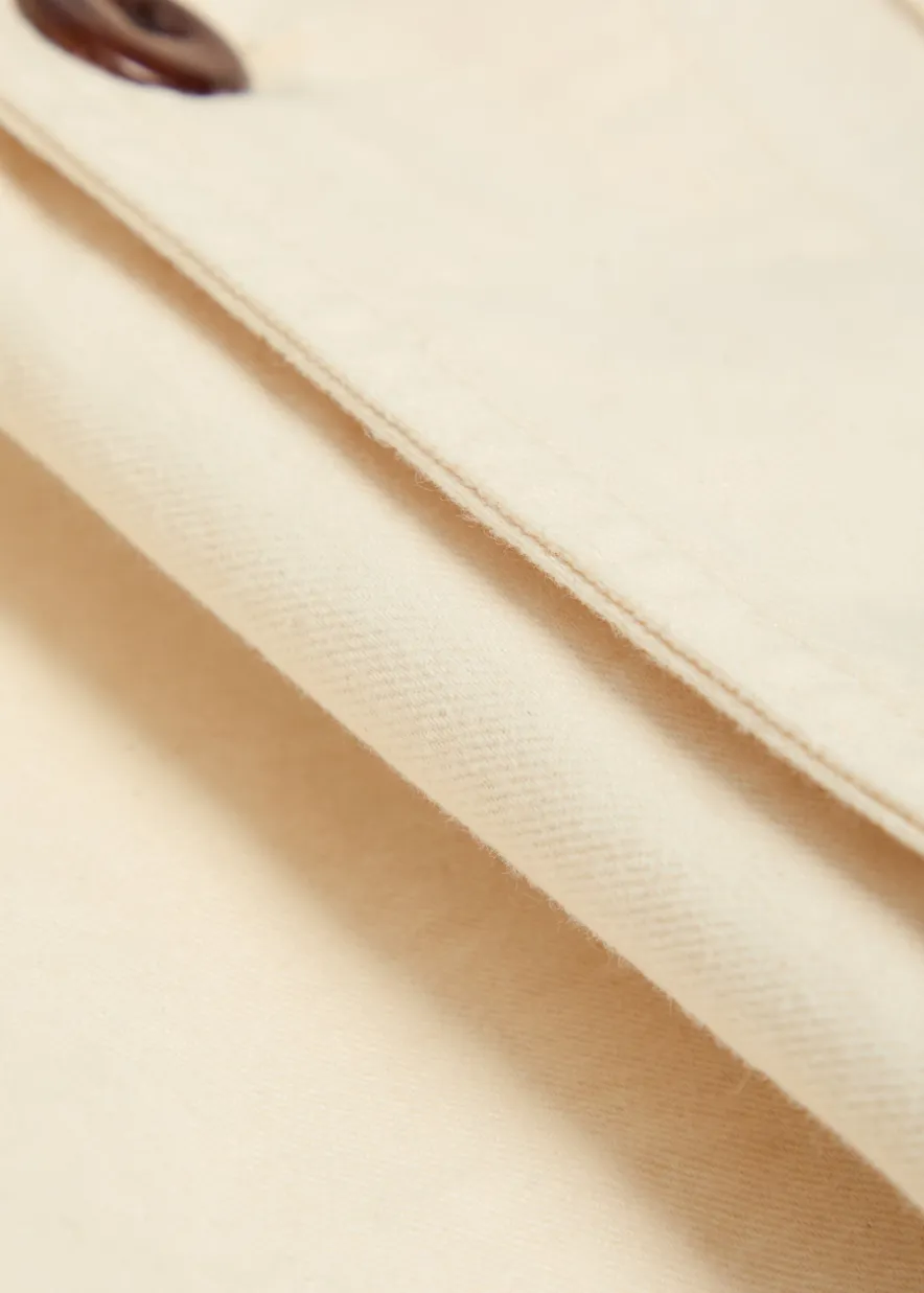 Corduroy collar cotton-twill overshirt