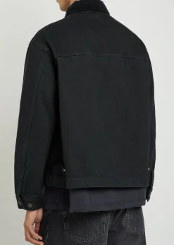 Corduroy-trimmed denim jacket