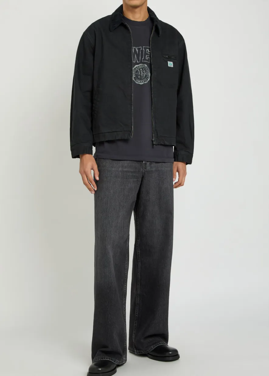 Corduroy-trimmed denim jacket