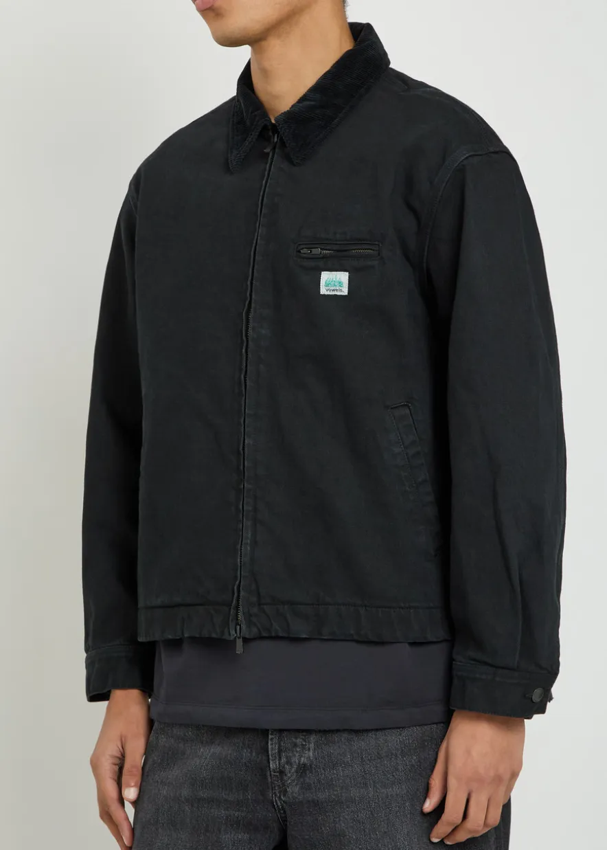 Corduroy-trimmed denim jacket