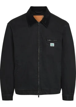 Corduroy-trimmed denim jacket