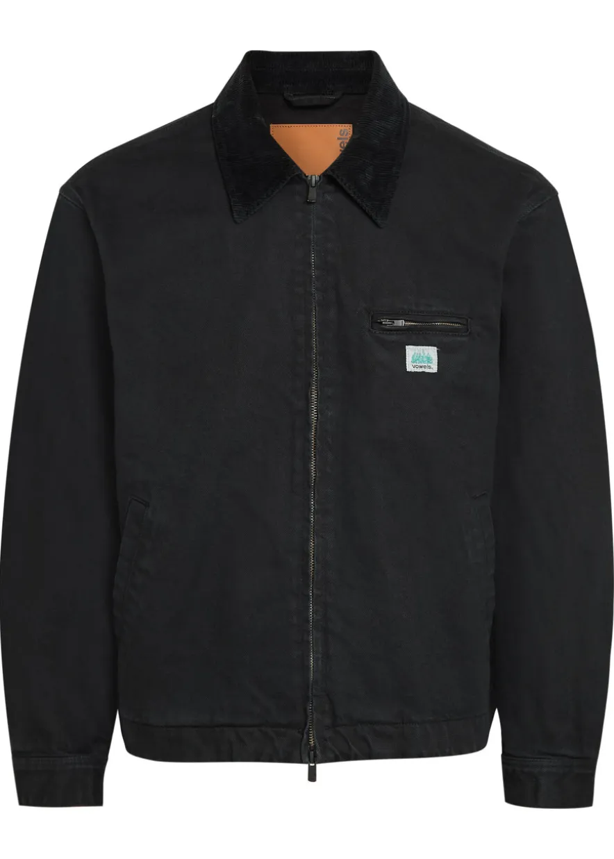 Corduroy-trimmed denim jacket