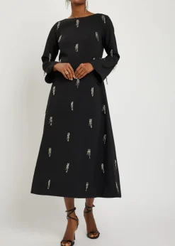 Coretta embellished crepe midi dress
