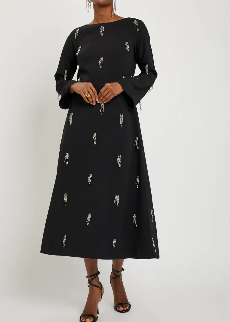 Coretta embellished crepe midi dress