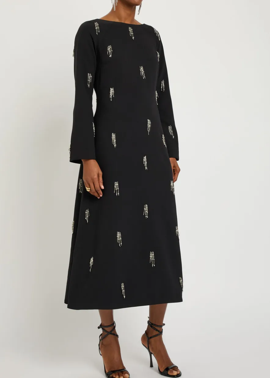 Coretta embellished crepe midi dress