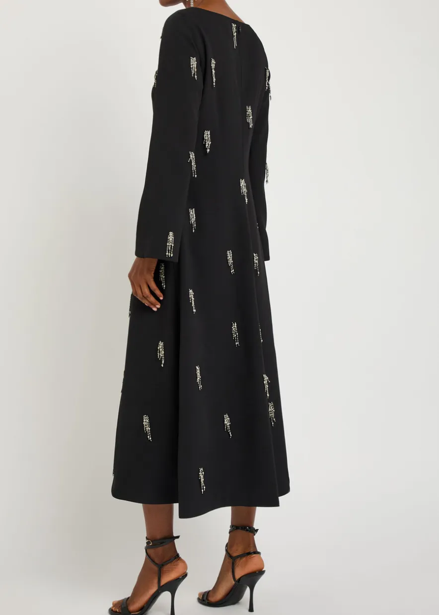 Coretta embellished crepe midi dress