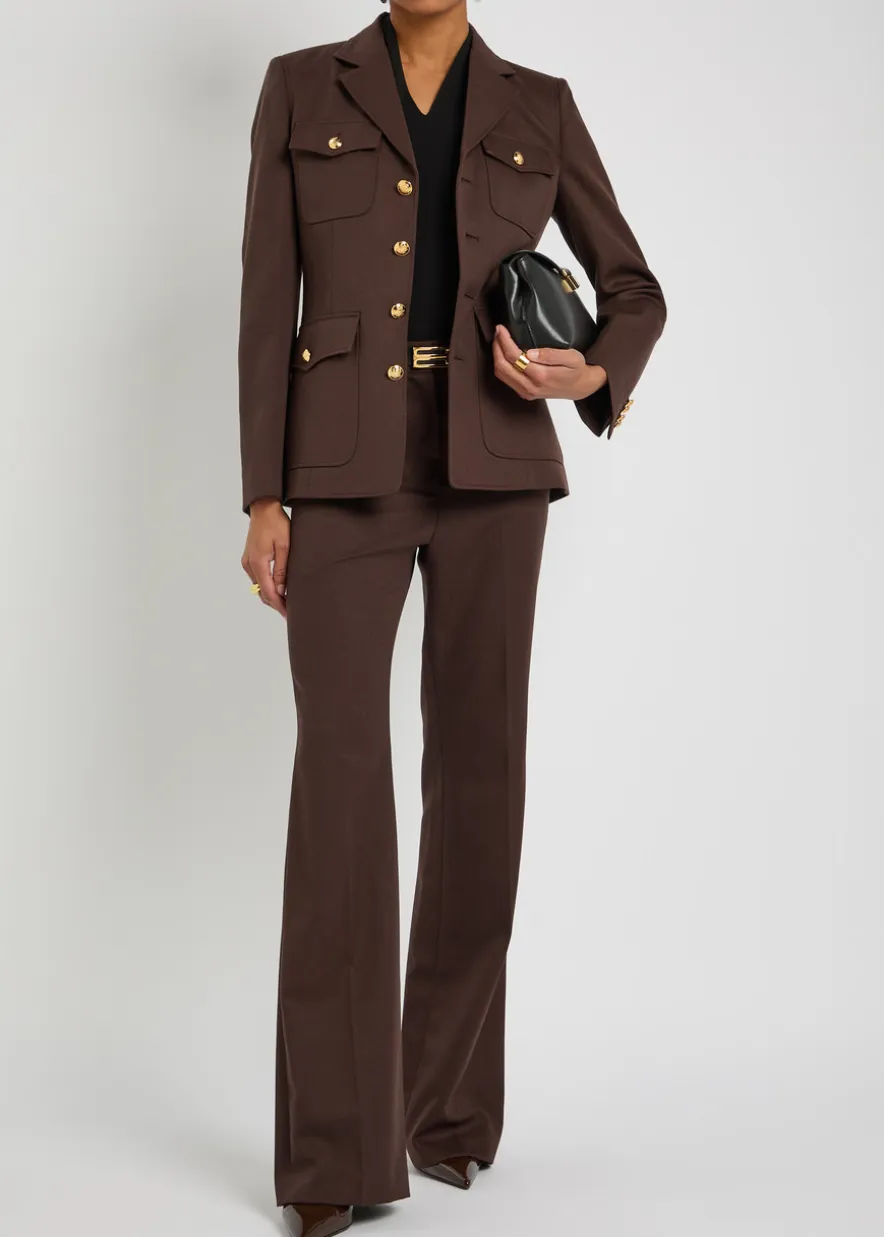 Corette straight-leg wool trousers