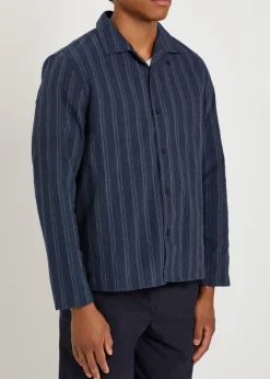 Corey striped cotton-blend shirt