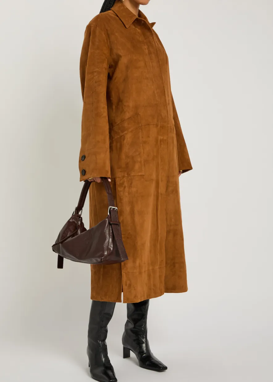 Corleone suede trench coat