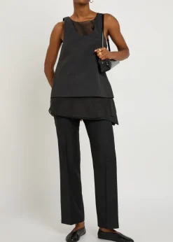Cosette layered-effect wool-blend trousers
