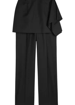 Cosette layered-effect wool-blend trousers
