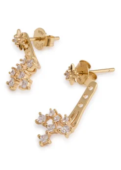 Cosmic Crystal 18kt gold-plated drop earrings