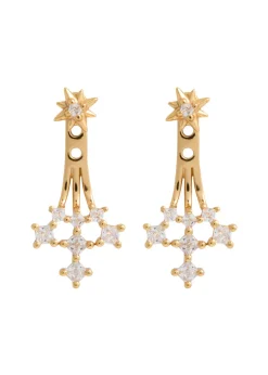 Cosmic Crystal 18kt gold-plated drop earrings