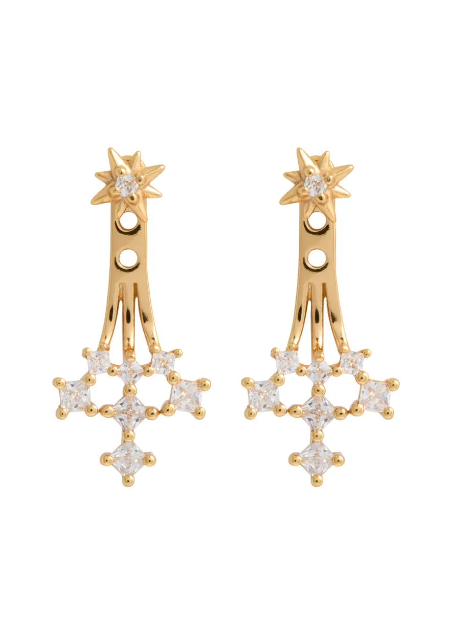 Cosmic Crystal 18kt gold-plated drop earrings