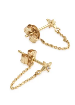 Cosmic Star Chain 18kt gold-plated stud earrings