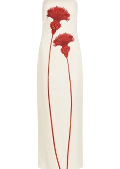 Costera floral-print strapless linen maxi dress