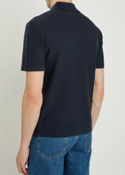 Cotton and cashmere-blend polo shirt