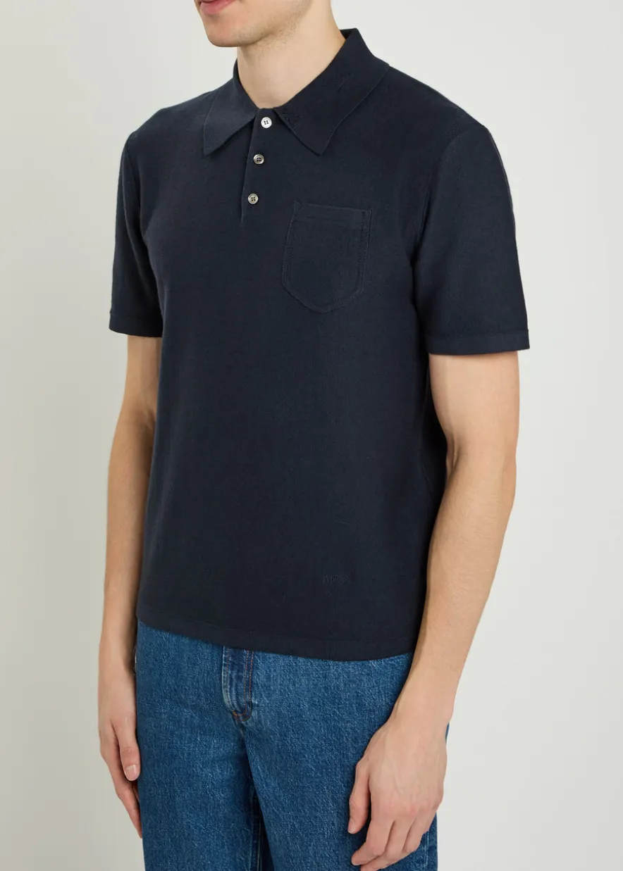 Cotton and cashmere-blend polo shirt