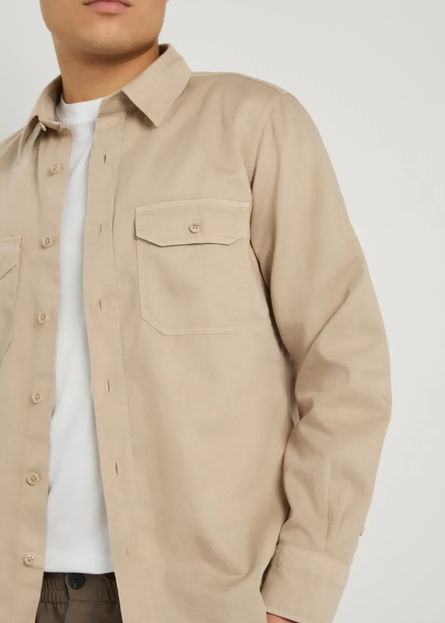 Cotton and linen-blend shirt