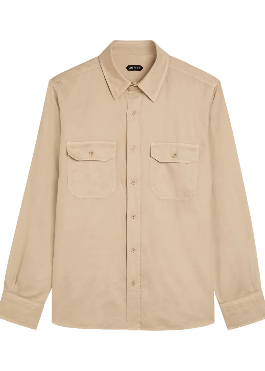Cotton and linen-blend shirt