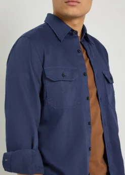 Cotton and linen-blend shirt