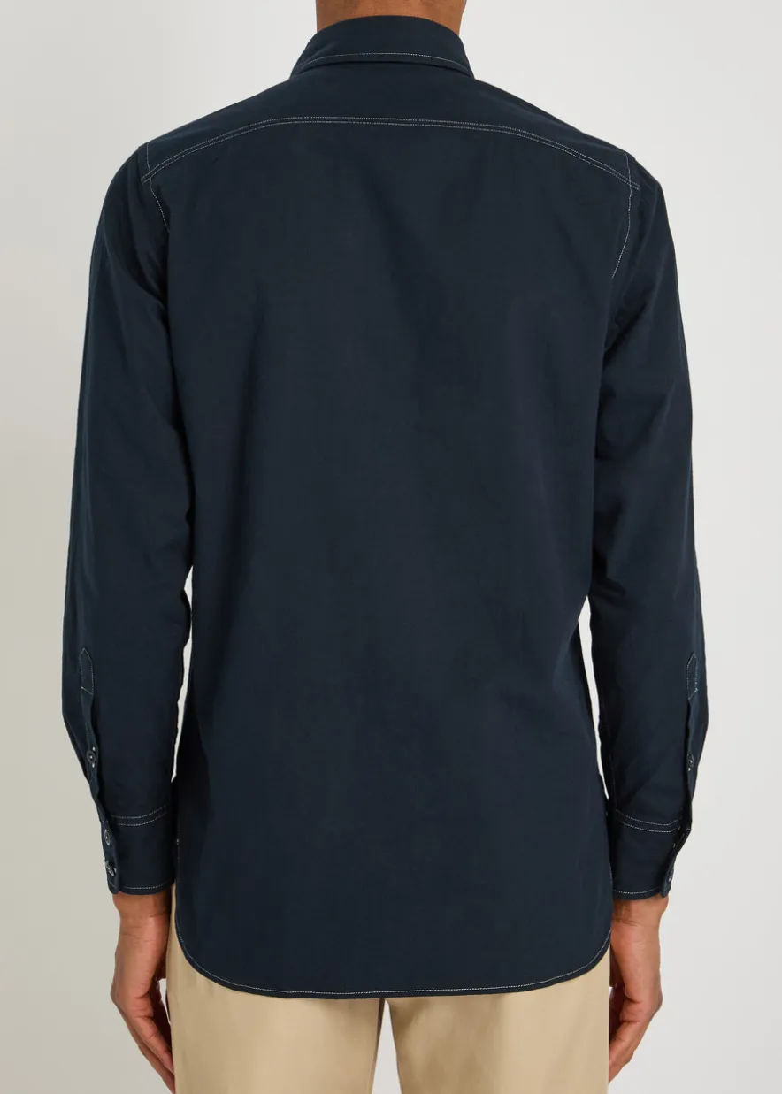 Cotton and linen-blend shirt