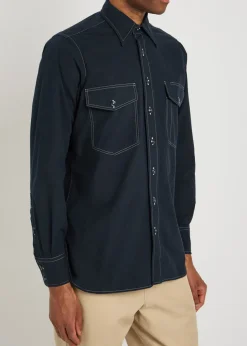 Cotton and linen-blend shirt